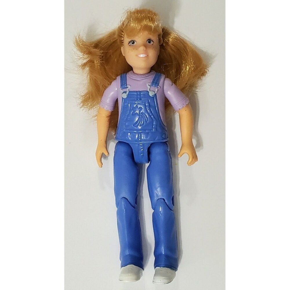 Loving Family Dollhouse Horse Stable Girl Moveable Overalls Rooted Hair Freckles